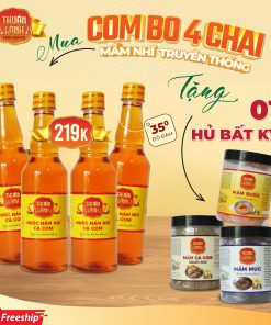 Combo 4 Chai Nước Mắm Thuận Lành 35°N – Cá Cơm Muối Biển
